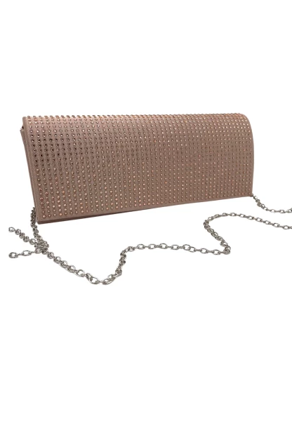 Leslii Clutch Handtasche Glitzer Steinchen in Nude Günstig kaufen