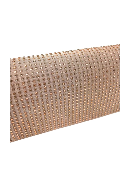 Leslii Clutch Handtasche Glitzer Steinchen in Nude Günstig kaufen