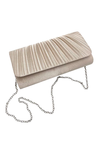 Leslii Clutch Handtasche Elegant in Creme Weiß Online Shopping