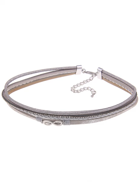 -70% SALE Leslii Kurze Halskette Choker Unendlich Endlos in Grau Wochenangebot