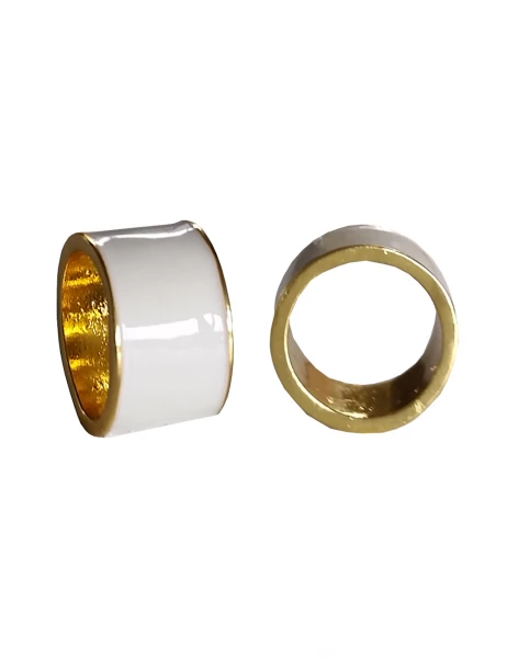 -50% SALE Leslii Ring Statement Look in Gold Weiß 2025