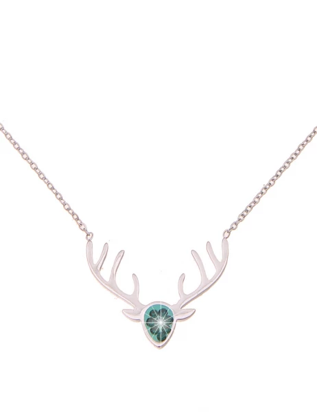 -50% SALE Leslii Damen-Kette Hirsch-Geweih Trachten-Collier Oktoberfest Dirndl-Kette Wiesn Silber Gr Flash Sale