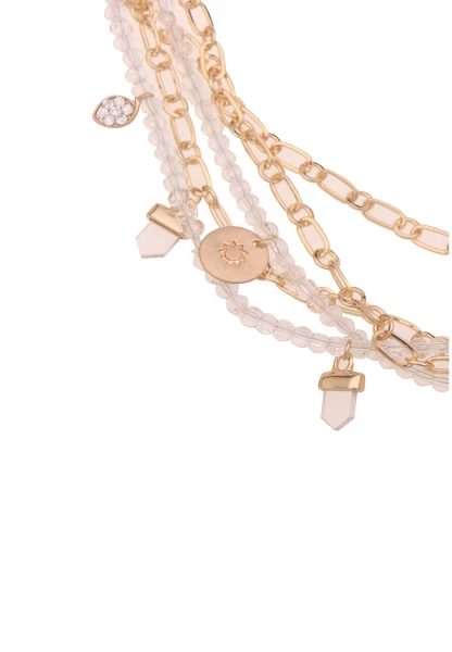 -50% SALE Leslii Kurze Halskette Statement Look Carmen in Gold Weiß Black Friday