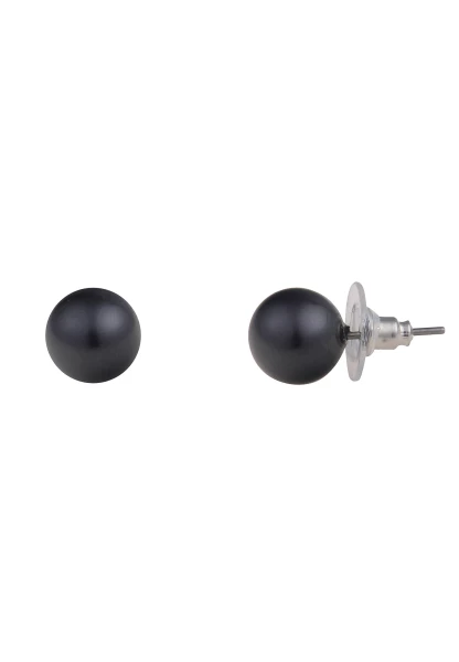 Leslii Damen-Ohrringe Frida schwarze Perlen-Ohrringe Ohrstecker Modeschmuck Schwarz Letzte 2 Tage