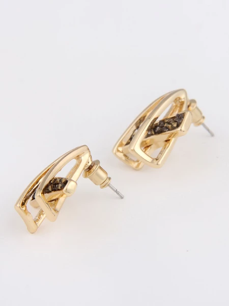 Leslii Damen-Ohrringe Yvonne Statement Glitzer goldene Ohrstecker Modeschmuck-Ohrringe Gold Bis zu 50% Rabatt