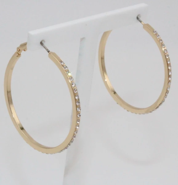 Leslii Damen-Ohrringe Glitzer Creolen Strass-Ohrringe Modeschmuck-Ohrringe Ohrschmuck Gold Bis zu 65% Rabatt