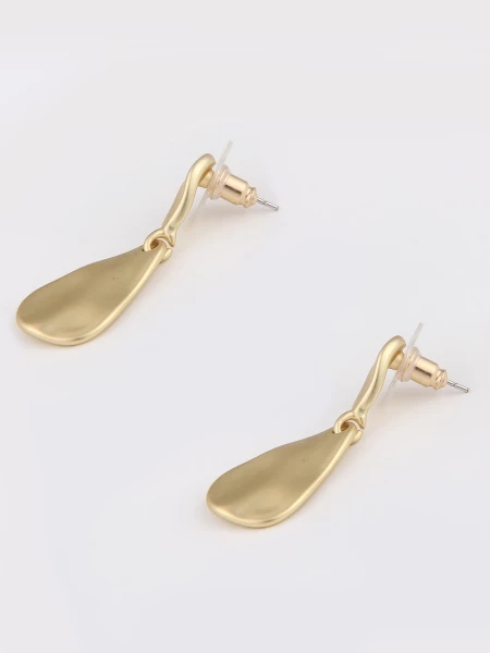 Leslii Ohrstecker doppelter Tropfen Ohrringe Gold Matt Sonderangebot der Fabrik