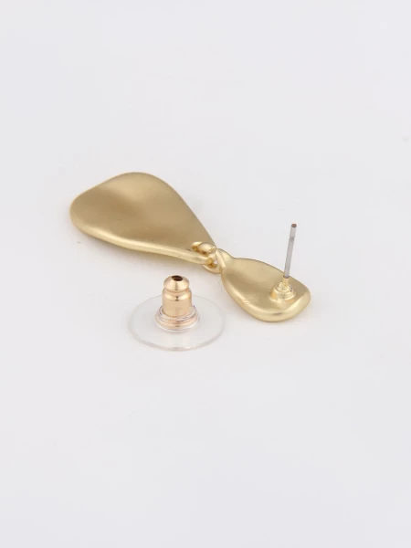 Leslii Ohrstecker doppelter Tropfen Ohrringe Gold Matt Sonderangebot der Fabrik
