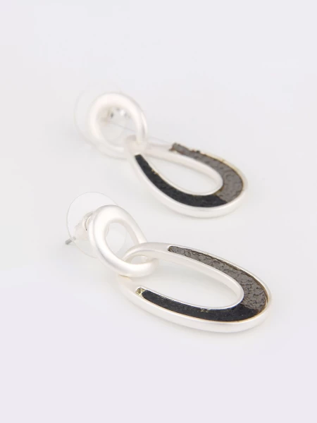 Leslii Ohrringe mit ovalem Anhänger und Steinchen in Schwarz Grün Silber Discount Store für neue Produkte
