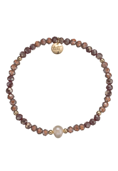 Leslii Armband Kylie Kristall Perle braun Online Outlet