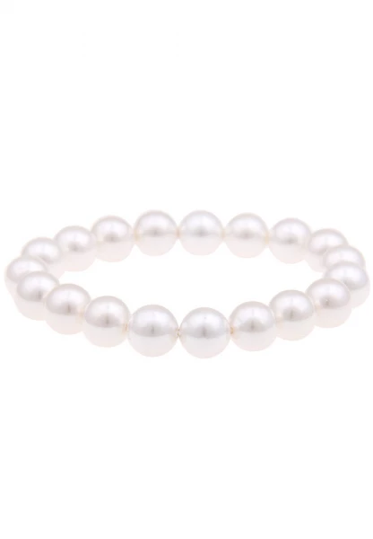 Leslii Damen-Armband Classic weißes Perlen-Armband Weiß Exklusive Angebote