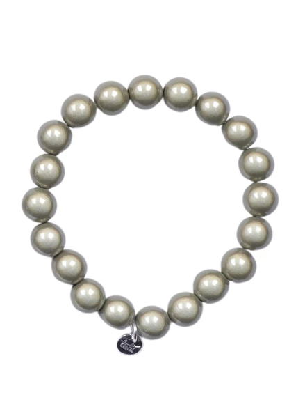 Leslii Reflective Pearl Perlen-Armband Magic 3D-Effekt Ø 10mm in Khaki Neuheiten
