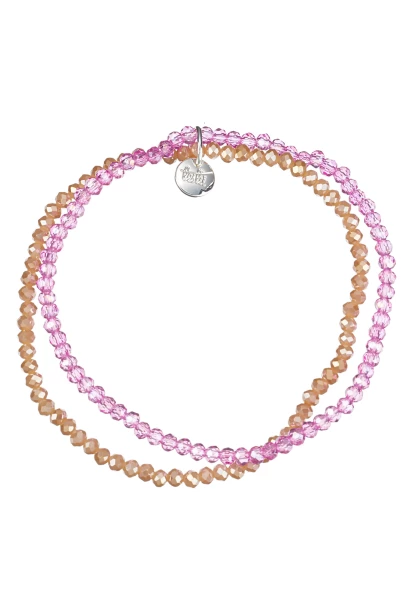 Leslii Damen-Armband Kelly Kristall Glasperlen dehnbar Pink Braun JETZT KAUFEN