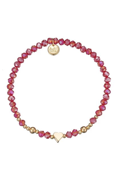 Leslii Damen-Armband Karoline Kristall Glasperlen dehnbar Rot Sonderangebot der Fabrik