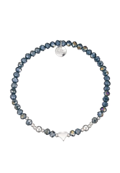 Leslii Damen-Armband Karoline Kristall Glasperlen dehnbar Blau Vierteljährliche Förderung