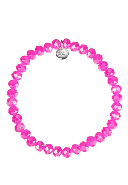 Leslii Damen-Armband Kate Kristall Glasperlen dehnbar Fuchsia Pink Begrenzt auf 3 Tage