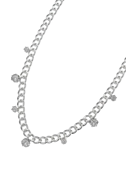 Leslii kurze Halskette Silberglieder Sterling Silber Glaskristalle Online