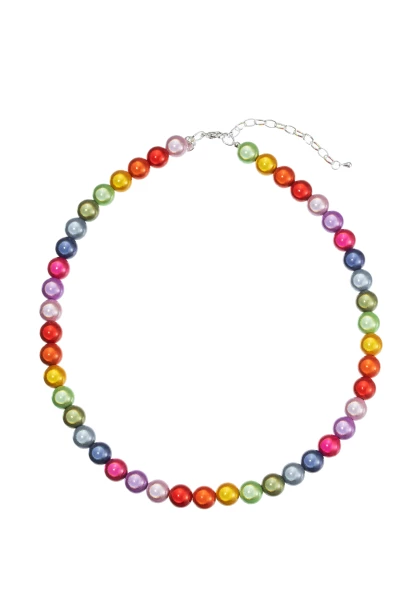 Leslii Reflective Pearl kurze Perlen-Kette Magic 3D-Effekt Ø 10mm Regenbogen Bunt Verkauf