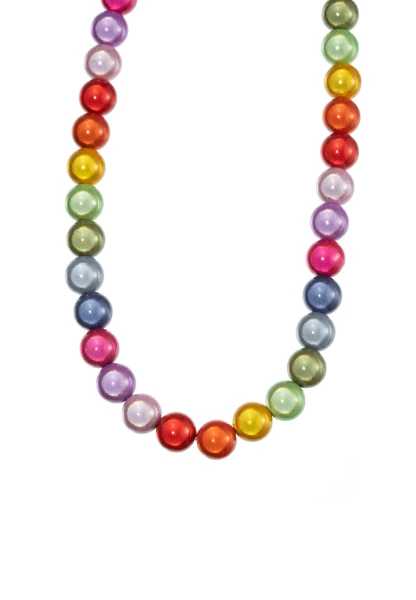 Leslii Reflective Pearl kurze Perlen-Kette Magic 3D-Effekt Ø 10mm Regenbogen Bunt Verkauf