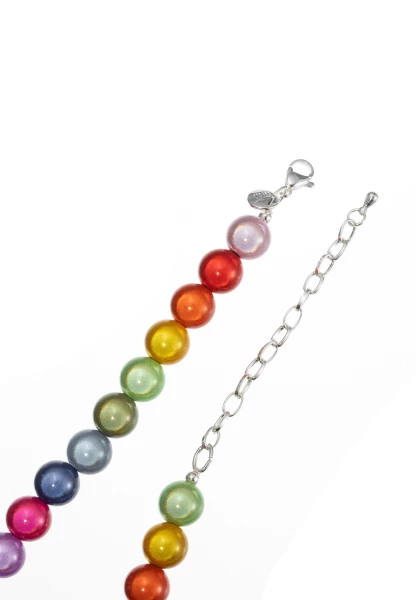 Leslii Reflective Pearl kurze Perlen-Kette Magic 3D-Effekt Ø 10mm Regenbogen Bunt Verkauf