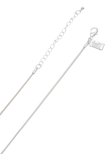 Leslii Lange Kette Ring-Anhänger Matt Silber Lila Günstiger Verkauf