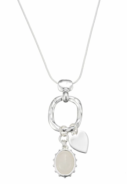 Leslii lange Schlangenkette Heart Stone | Silber Sonderangebot