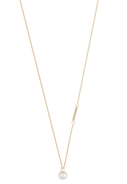 Leslii Lange Kette weiße Perle Gold Preisnachlass