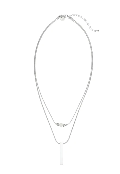 Leslii Kurze Kette Layering Naturstein Silber Muttertagsangebot