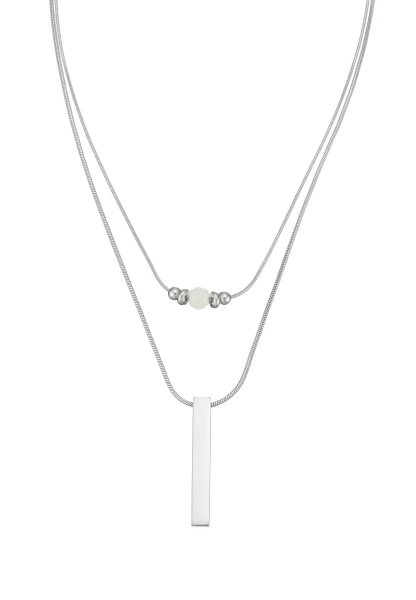 Leslii Kurze Kette Layering Naturstein Silber Muttertagsangebot