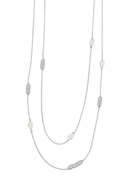 Leslii Kurze Kette Layering Perlen Silber Vatertagsangebot