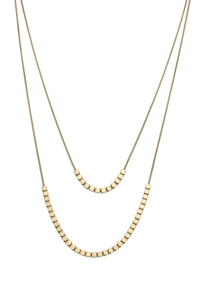 Leslii Kurze Kette Layering Würfel Gold Valentinstagsangebot