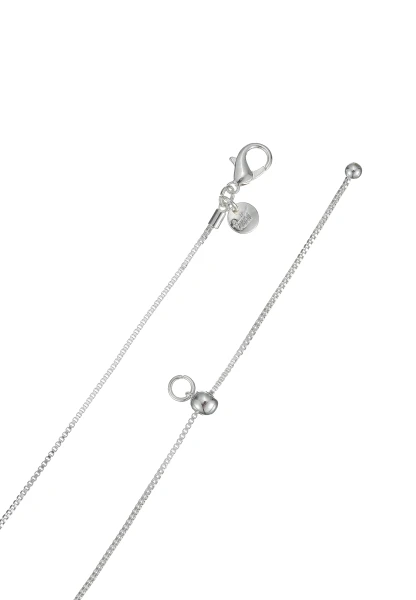Leslii Lange Kette Oval Glasstein Silber Neueste Mode