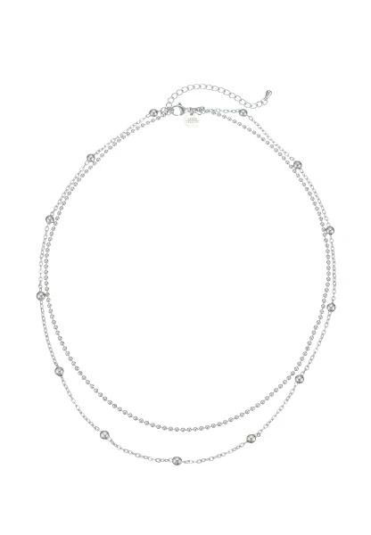 Leslii Kurze Kette Layering Kugeln Silber Große Rabatte