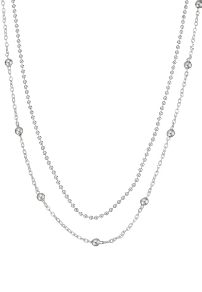 Leslii Kurze Kette Layering Kugeln Silber Große Rabatte