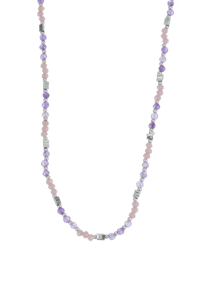 Leslii Kurze Kette Natursteine Stainless Steel Lila Neuheiten