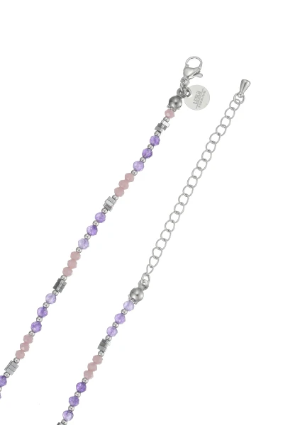Leslii Kurze Kette Natursteine Stainless Steel Lila Neuheiten