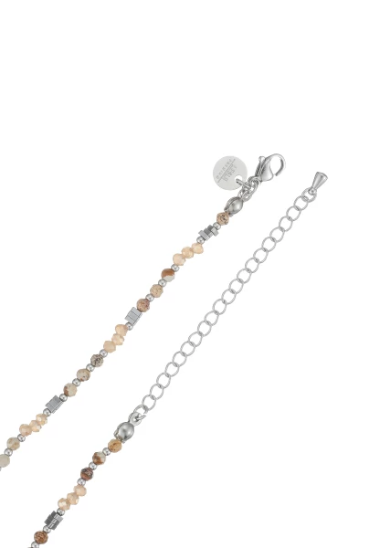 Leslii Kurze Kette Natursteine Stainless Steel Braun Bestseller