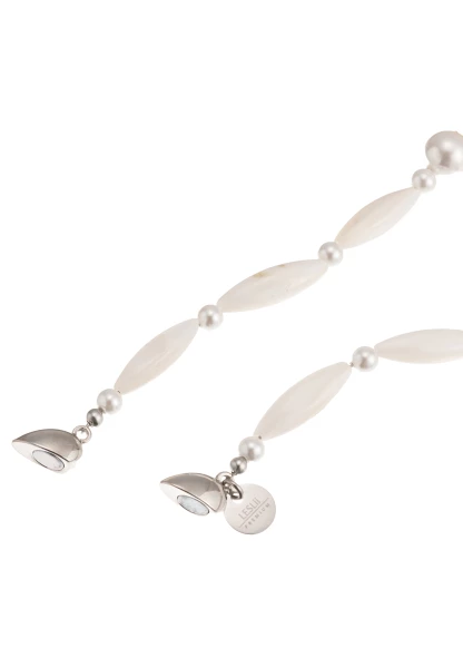 Leslii Kurze Kette Premium Collier Perlen Herz Collier in Weiß Silber Wochenangebot