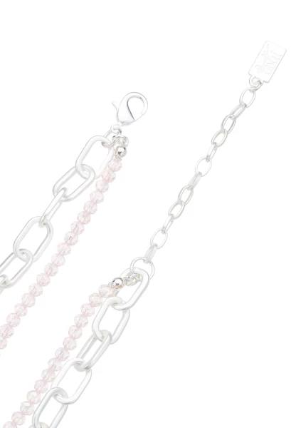 Leslii Layering Glieder-Kette Glasperlen Silber Beige Begrenzte Freigabe