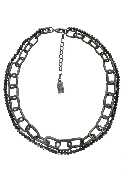 Leslii Layering Glieder-Kette Glasperlen Schwarz Letzte 3 Tage