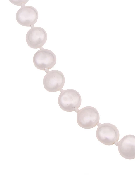 Leslii Damen-Kette weiße Perlen-Kette Muschelkern Perlen-Collier kurze Halskette Modeschmuck Weiß Clearance-Verkauf