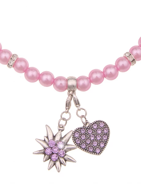 -50% SALE Leslii Damen-Kette Heidi Edelweiß Herz-Kette Dirndl Oktoberfest kurze Kette Modeschmuck Ro Osterangebot