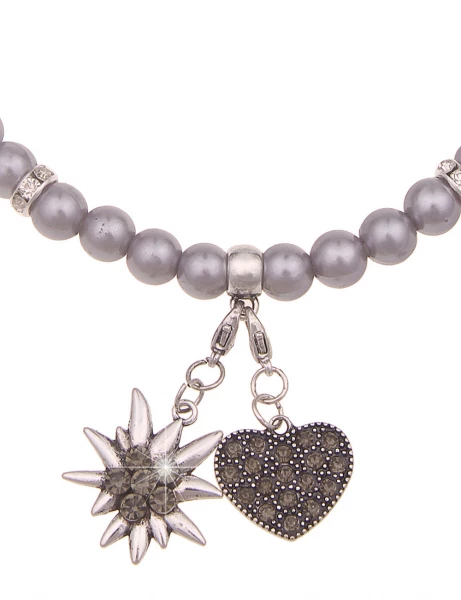 -50% SALE Leslii Damen-Kette Heidi Edelweiß Herz-Kette Dirndl Oktoberfest kurze Kette Modeschmuck Gr Muttertagsangebot