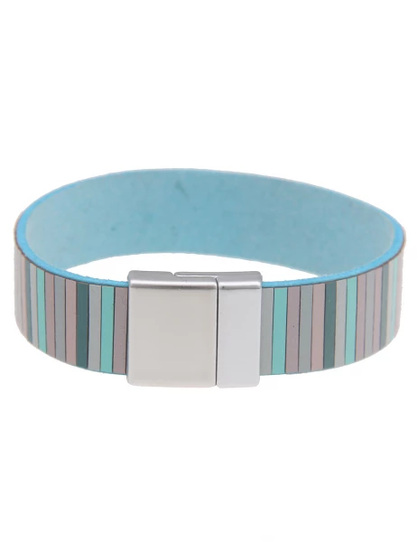 - 50% Sale Leslii Armband Statement Streifen-Muster in Grün Mint Saisonale Angebote