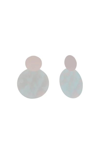 - 50% SALE Leslii Ohrringe Ohrhänger Nicole Statement Scheibe in Silber Mint Sonderangebote
