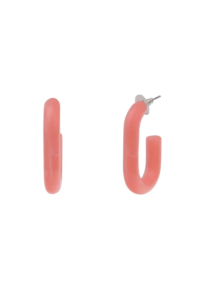 -50% SALE Leslii Ohrringe Creolen Oval Look in Pink VIP-Rabatte