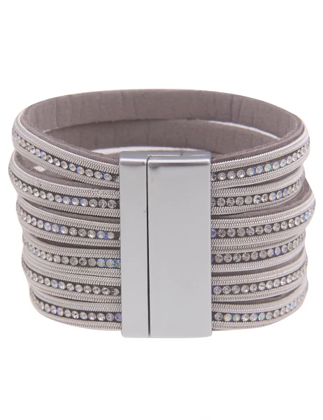 Leslii -50% SALE Armband XXL Glitzer in Silber Weiß Letzte 3 Tage