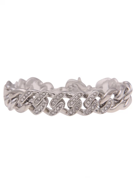 -50% SALE! Leslii Armband Ariane Panzer-Armband Statement Glitzer in Silber Zeitbegrenzte Promotion
