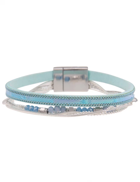 -50% SALE Leslii Armband Metallic Glasperlen in Silber Blau Bis zu 50% Rabatt