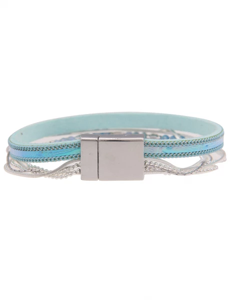 -50% SALE Leslii Armband Metallic Glasperlen in Silber Blau Bis zu 50% Rabatt